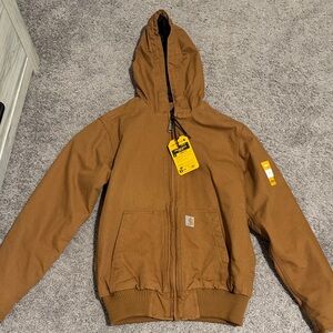Carhartt Tan Hooded Zip-Up Jacket